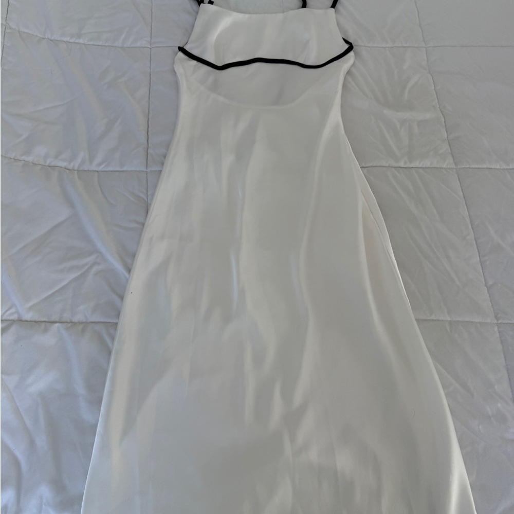 Commense White Dress with Black Trim